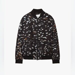 COS Atelier Feather Print Bomber Jacket Black Quilted Limited Edition Size Large
